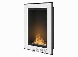 Bio Ethanol Fireplace Biofire Fire 550 WHITE SIMPLE fire Frame Glass 55cm 0.55m