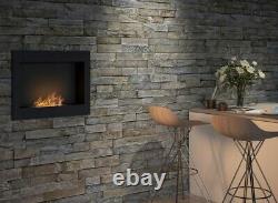 Bio Ethanol Fireplace Biofire Fire 600 BLACK SIMPLE fire Frame Glass 60cm 0.6m