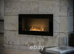 Bio Ethanol Fireplace Biofire Fire 900 BLACK SIMPLE fire Frame Glass 90cm 0.9m