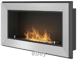 Bio Ethanol Fireplace Biofire Fire 900 INOX SIMPLE fire Frame Glass 90cm 0.9m