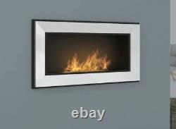 Bio Ethanol Fireplace Biofire Fire 900 White SIMPLE fire Frame Glass 90cm 0.9m