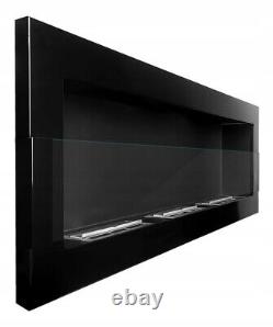 Bio Ethanol Fireplace Biofire Fire Black Gloss Wall Modern 1200 x 400 Stylish