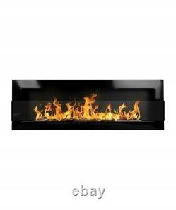 Bio Ethanol Fireplace Biofire Fire Black Gloss Wall Modern 1200 x 400 Stylish