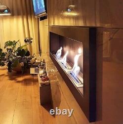 Bio Ethanol Fireplace Biofire Fire Black Gloss Wall Modern 1200 x 400 Stylish