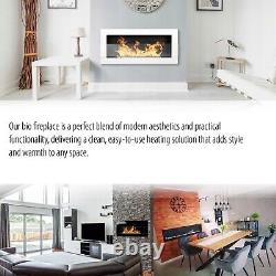 Bio Ethanol Fireplace Biofire Fire Black Gloss Wall Modern 1200 x 400 Stylish