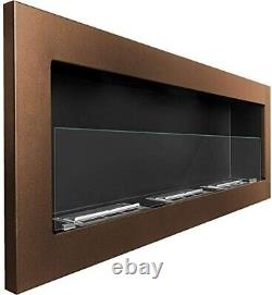 Bio Ethanol Fireplace Biofire Fire Bronze Wall Glass 1400 x 400 Modern Stylish