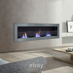 Bio Ethanol Fireplace Biofire Fire Burner Wall/Inset Heater Anthracite 12040cm
