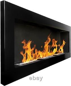 Bio Ethanol Fireplace Biofire Fire Gloss Black Wall Glass 1400 x 400 Modern