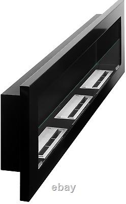Bio Ethanol Fireplace Biofire Fire Gloss Black Wall Glass 1400 x 400 Modern