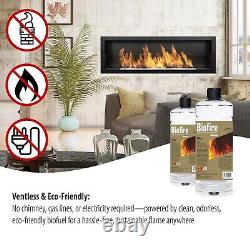 Bio Ethanol Fireplace Biofire Fire Gloss Black Wall Glass 1400 x 400 Modern