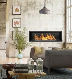 Bio Ethanol Fireplace Biofire Fire Gloss Black Wall Glass 1400 x 400 Modern