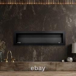 Bio Ethanol Fireplace Biofire Fire Gloss Black Wall Glass 1400 x 400 Modern