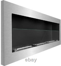 Bio Ethanol Fireplace Biofire Fire Stainless Steel Wall Glass 1400 x 400 Modern