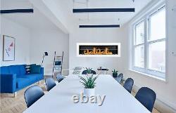 Bio Ethanol Fireplace Biofire Fire Stainless Steel Wall Glass 1400 x 400 Modern