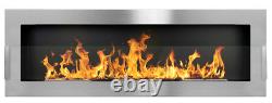 Bio Ethanol Fireplace Biofire Fire Stainless steel Wall Modern 1200 x 400