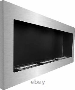 Bio Ethanol Fireplace Biofire Fire Stainless steel Wall Modern 1200 x 400