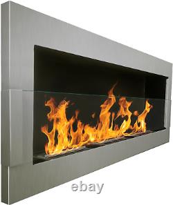 Bio Ethanol Fireplace Biofire Fire Stainless steel Wall Modern 1200 x 400