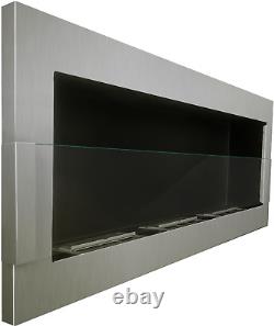 Bio Ethanol Fireplace Biofire Fire Stainless steel Wall Modern 1200 x 400