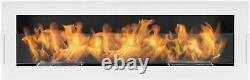 Bio Ethanol Fireplace Biofire Fire White Wall Modern 1200 x 400 Stylish