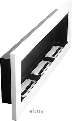 Bio Ethanol Fireplace Biofire Fire White Wall Modern 1200 x 400 Stylish