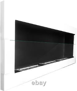 Bio Ethanol Fireplace Biofire Fire White Wall Modern 1200 x 400 Stylish