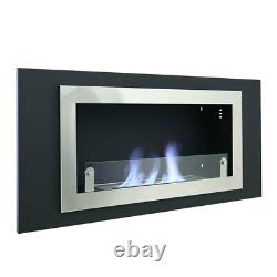 Bio Ethanol Fireplace Black+Stainless Steel Fire Burner Insert/Wall Mounted Home