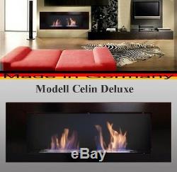 Bio-Ethanol Fireplace Celin-Deluxe Black / Incl 2 Stainless Steel Burners