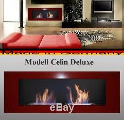 Bio Ethanol Fireplace Celin-Deluxe Red / Incl 2 reg. Stainless Steel Burners