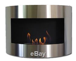 Bio Ethanol Fireplace DIANA Deluxe Black Stainless Steel Fire Place + Firebox