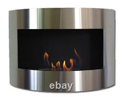 Bio Ethanol Fireplace DIANA Deluxe Black Stainless Steel Fire Place + Firebox 2L