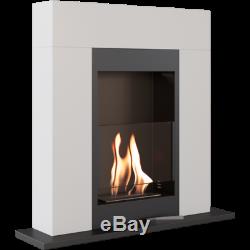 Bio Ethanol Fireplace Decofire Real Fire Freestanding White Fireplace with Glass