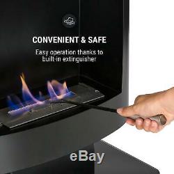 Bio Ethanol Fireplace Free Standing Wall Stainless Steel Glass Smokeless Safe