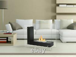 Bio Ethanol Fireplace Freestanding Modern, Ventless, Toughened Glass & Metal