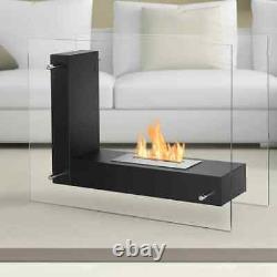 Bio Ethanol Fireplace Freestanding Modern, Ventless, Toughened Glass & Metal