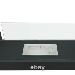 Bio Ethanol Fireplace Glass Biofire Fire Burner Space Heater Black Freestanding