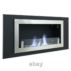 Bio Ethanol Fireplace Inset Recessed/Wall Mounted Biofire Fire with Glass Panel