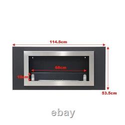 Bio Ethanol Fireplace Inset Recessed/Wall Mounted Biofire Fire with Glass Panel