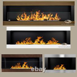 Bio Ethanol Fireplace LINEAR 1400 1200 900 650 ECO Alcohol Burner Insert & Glass