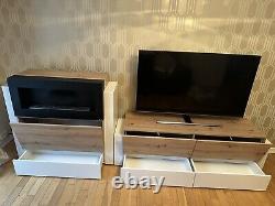 Bio Ethanol Fireplace & Matching TV Stand With Built In Storage