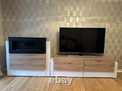 Bio Ethanol Fireplace & Matching TV Stand With Built In Storage