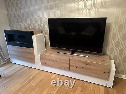 Bio Ethanol Fireplace & Matching TV Stand With Built In Storage