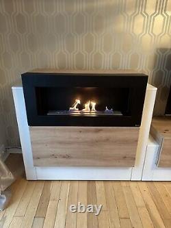 Bio Ethanol Fireplace & Matching TV Stand With Built In Storage