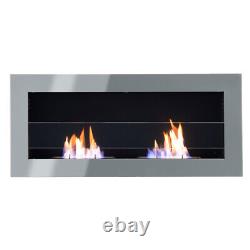 Bio Ethanol Fireplace Modern Wall Biofire 2/3 Burner Fire Place With Glass Panel