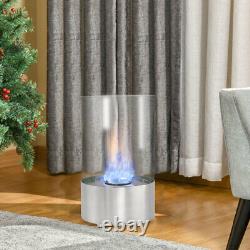 Bio Ethanol Fireplace Portable Round Glass Top Burner Indoor Outdoor Fire Heater