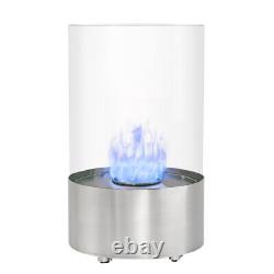 Bio Ethanol Fireplace Portable Round Glass Top Burner Indoor Outdoor Fire Heater