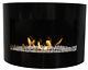 Bio Ethanol Fireplace Riviera Deluxe Black Wall Fire Place + Firebox 1l +pebbles