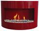 Bio Ethanol Fireplace Riviera Deluxe Red Wall Fire Place + Firebox 1l + Pebbles