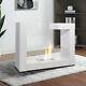 Bio Ethanol Fireplace Stainless Steel Standing Surround Suite Home Fire Heating
