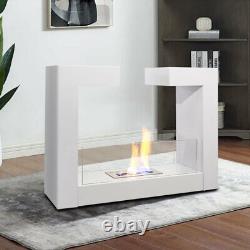 Bio Ethanol Fireplace Standing Stainless Steel Fire Flame Clean Heater Suite ECO