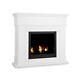 Bio Ethanol Fireplace Surround Wall Mounted Indoor Heater Steel Home Decor White